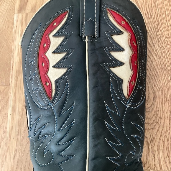 ACME Vintage Grey and Red Cowboy Boots - Picture 6 of 6